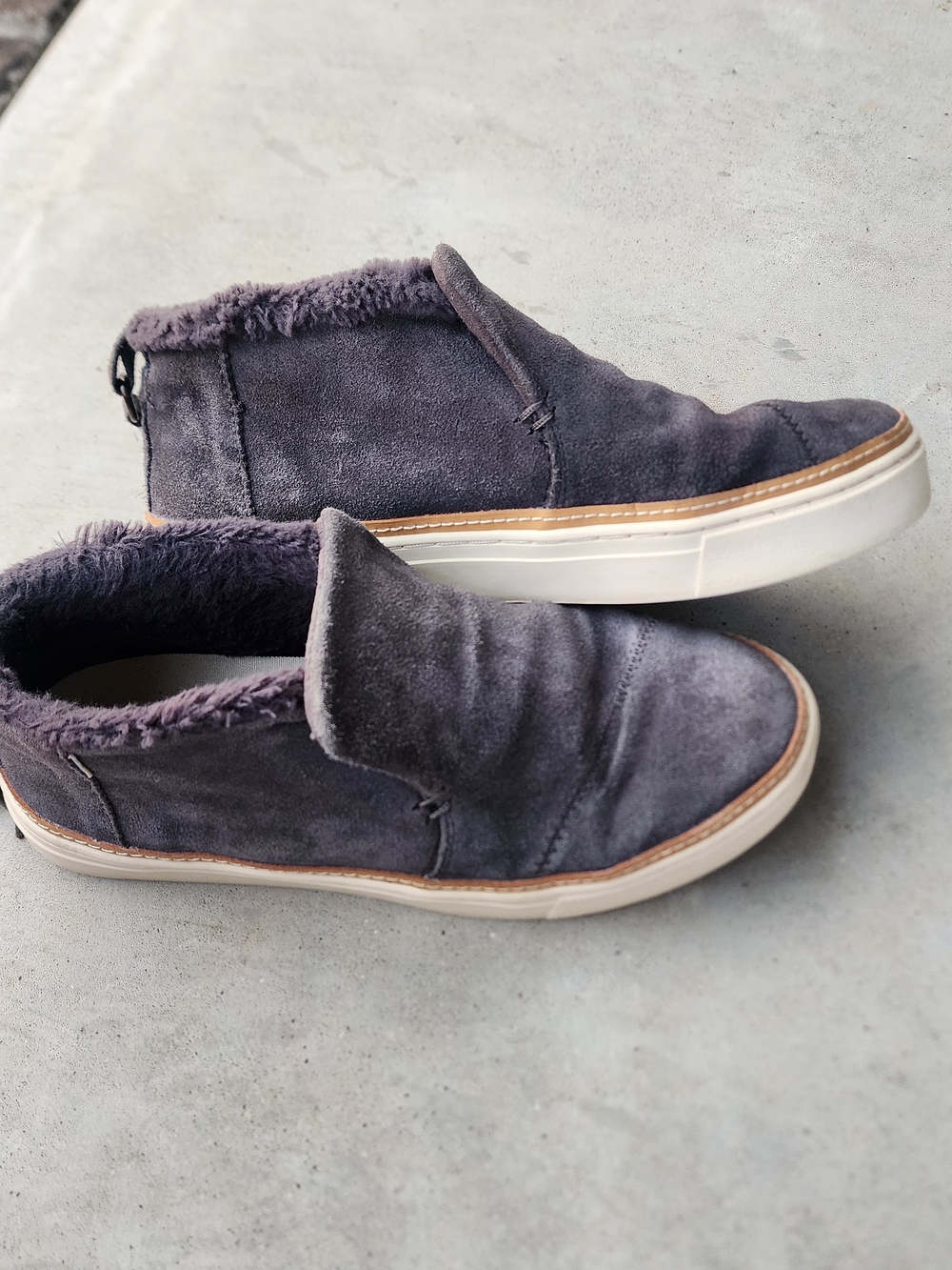 Toms Women's Suede Lined Slip-On Loafers in Charcoal